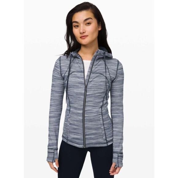 Lululemon Hooded Define Jacket Womens Sz6 W4BF8S Nulu Mini Space Dye Herringbone - Picture 3 of 16